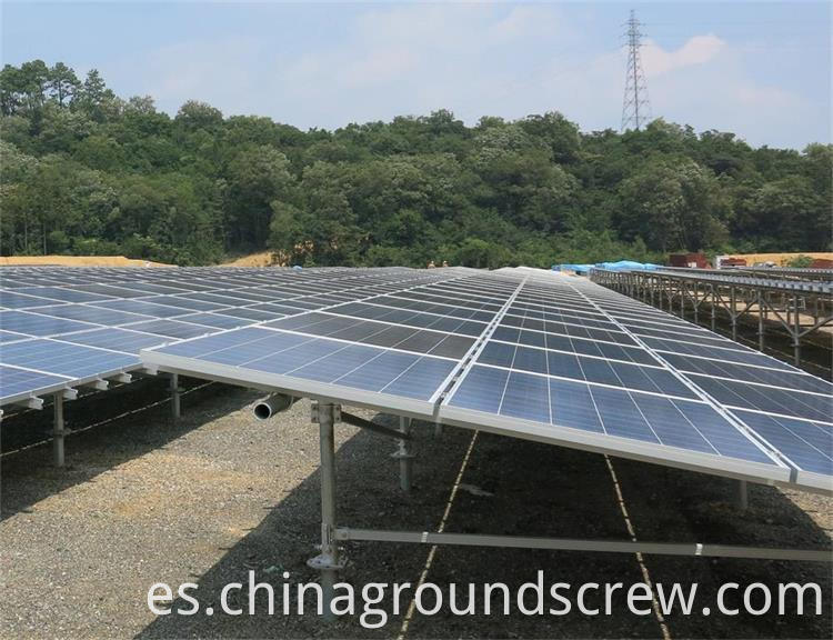 Solar panel ground screw foundation